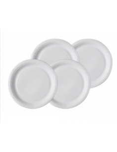Plato blanco de cartón x50 unidades Inicio