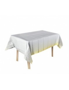 mantel blanco lunares dorados 108x180cm Inicio 2
