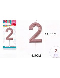 vela número 2 con glitter en el centro Inicio 2