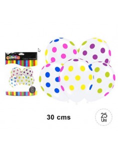 globo polka blanco lunares de colores Inicio