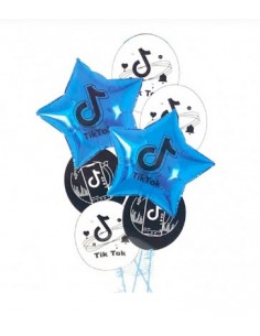 set globo metalico tik tok 7pcs azul Inicio